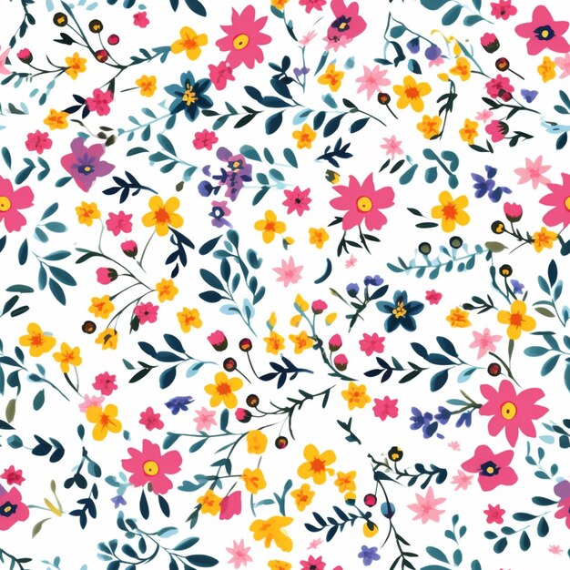 a close up of a colorful floral pattern on a white background generative ai