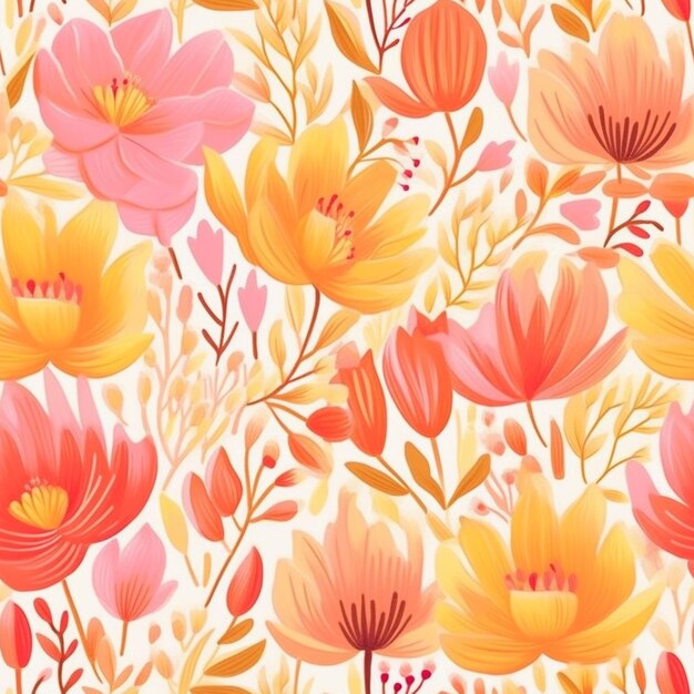 A close up of a colorful floral pattern on a white background generative ai