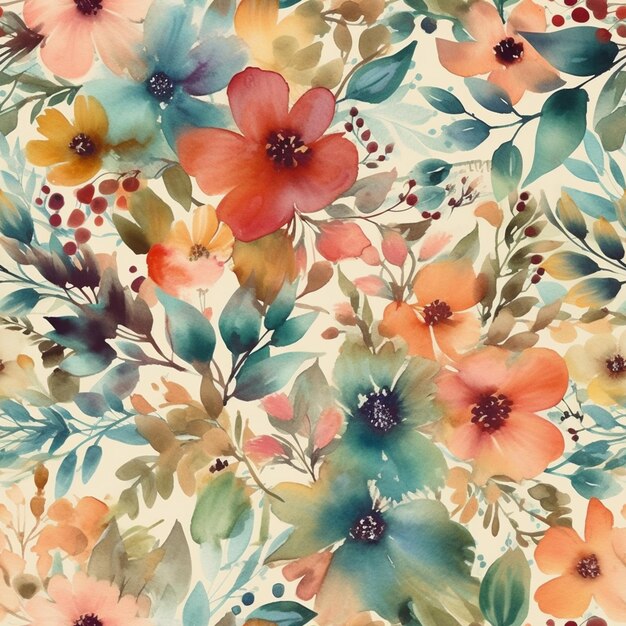 A close up of a colorful floral pattern on a white background generative ai