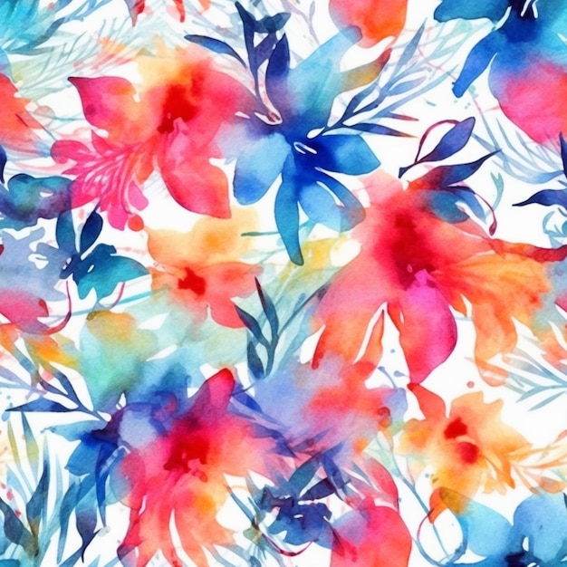 A close up of a colorful floral pattern on a white background generative ai