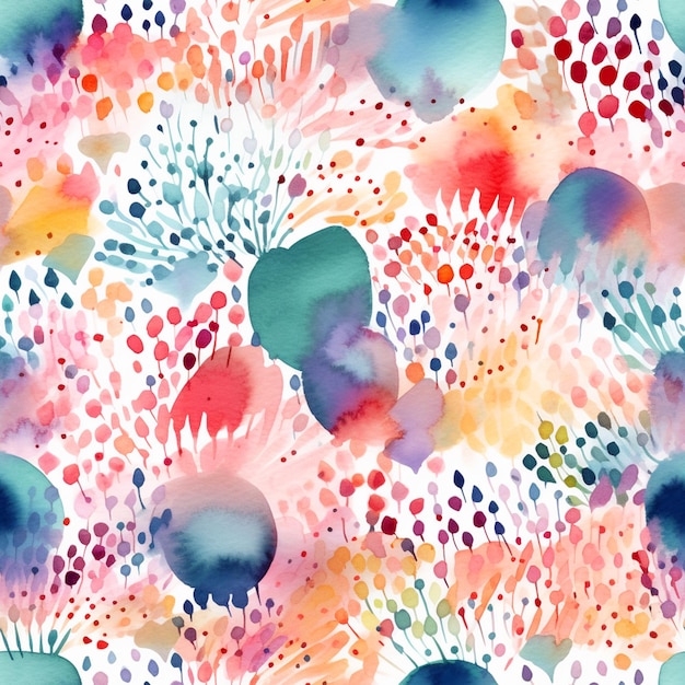 Photo a close up of a colorful floral pattern with dots and dots generative ai