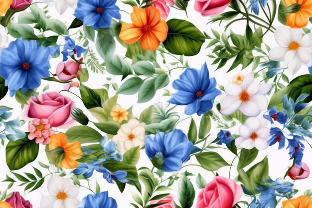 A close up of a colorful flower pattern on a white background generative ai