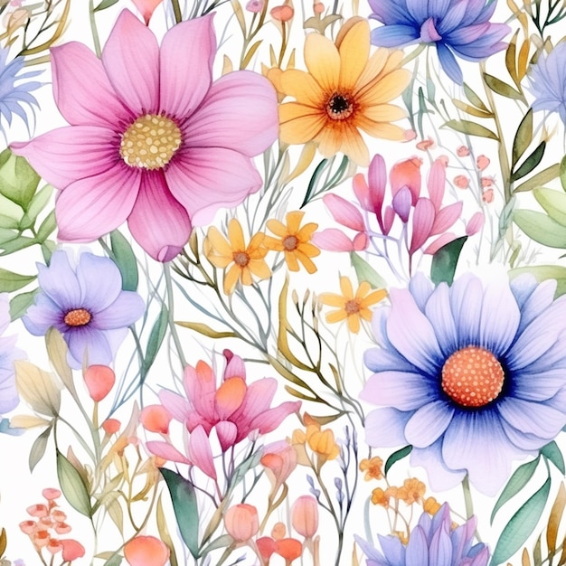 A close up of a colorful flower pattern on a white background generative ai