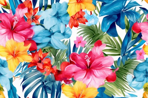 a close up of a colorful flower pattern on a white background generative ai