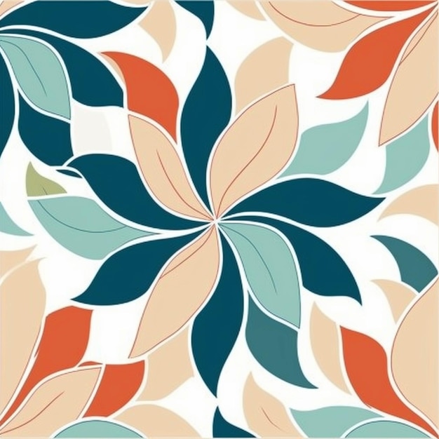 A close up of a colorful flower pattern on a white background generative ai