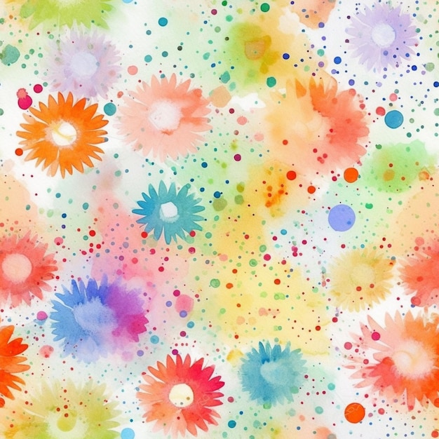 A close up of a colorful flower pattern with dots and circles generative ai