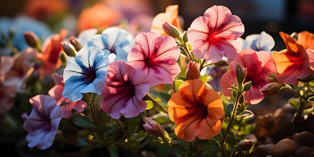 森 の 色鮮やかな 花 の クローズアップ