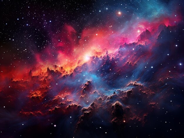 Photo a close up of a colorful galaxy with stars and clouds generative ai