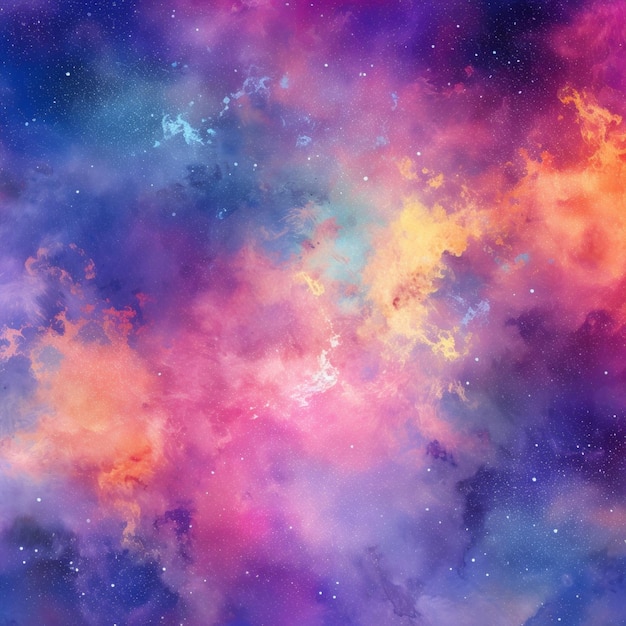 A close up of a colorful galaxy with stars and clouds generative ai