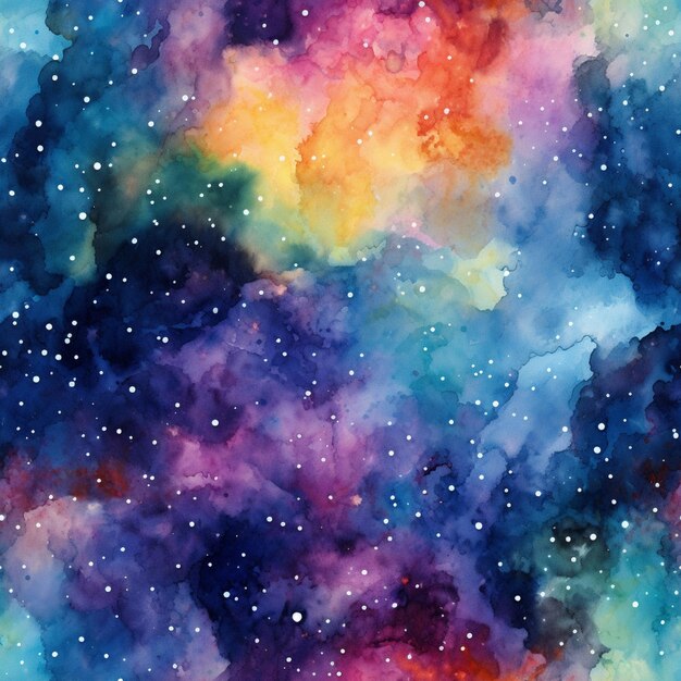 a close up of a colorful galaxy with stars and clouds generative ai