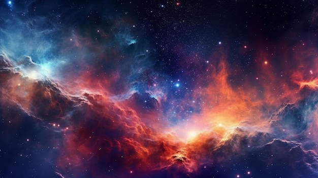 A close up of a colorful galaxy with stars and nebulas generative ai