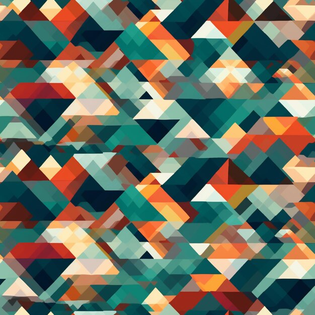A close up of a colorful geometric pattern with a lot of different colors. generative ai