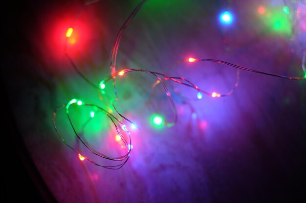 Photo close-up of colorful illuminated string light