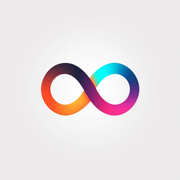 a close up of a colorful infinity symbol on a white background generative ai