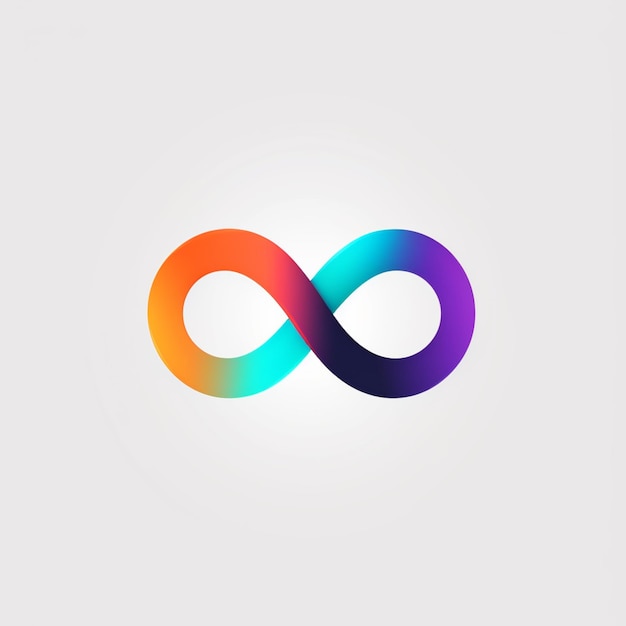 a close up of a colorful infinity symbol on a white background generative ai