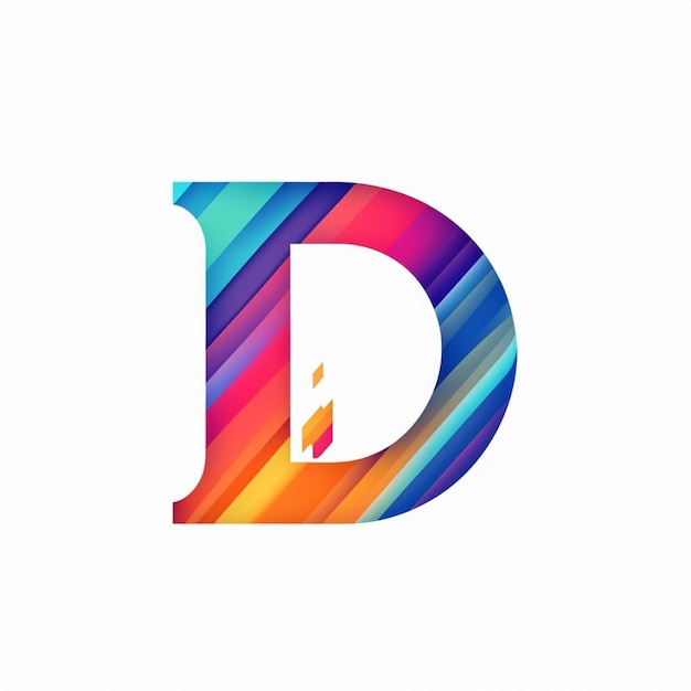 A close up of a colorful letter d with a lightning bolt AI Generative