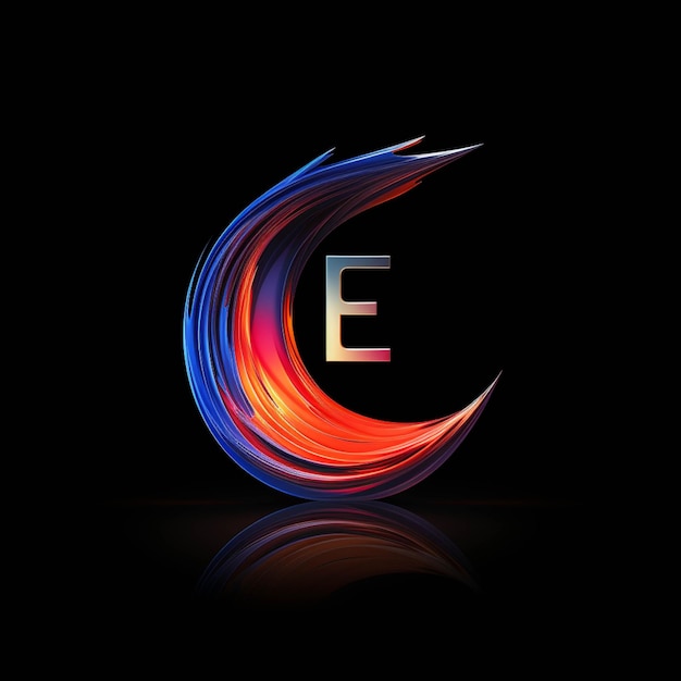 Photo a close up of a colorful letter e on a black background generative ai