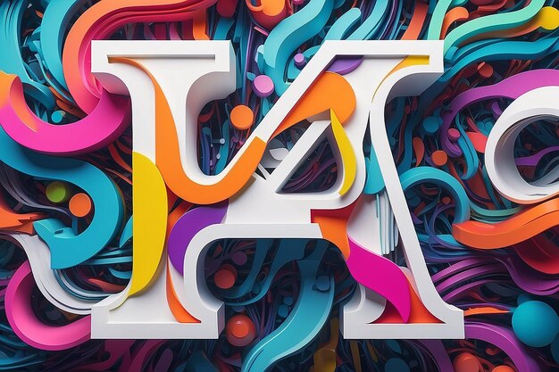 A close up of a colorful letter with a white background generative ai