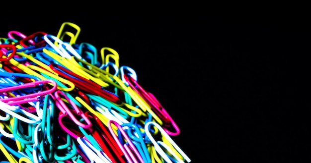 Close-up of colorful lights over black background