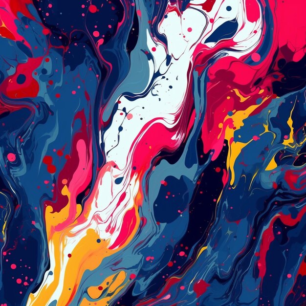 A close up of a colorful liquid painting on a surface generative ai