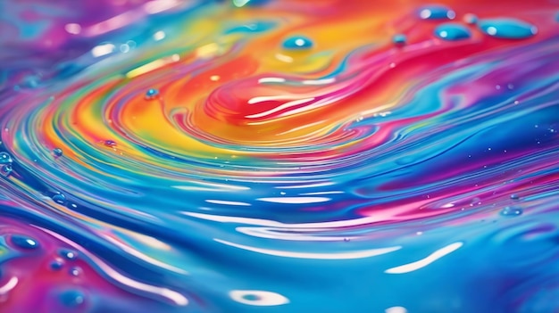 Photo close up of colorful liquid substance