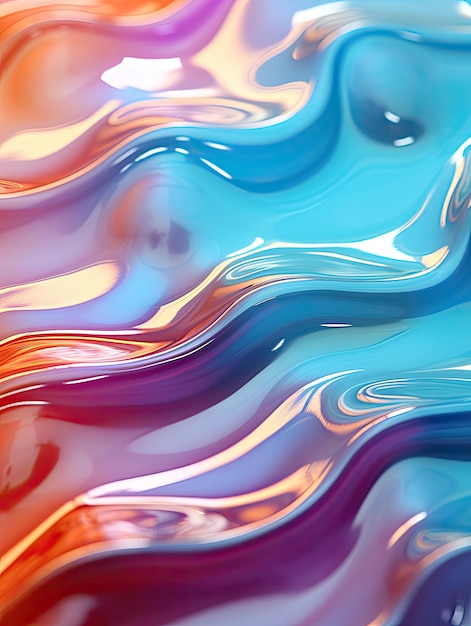 Photo a close up of a colorful liquid