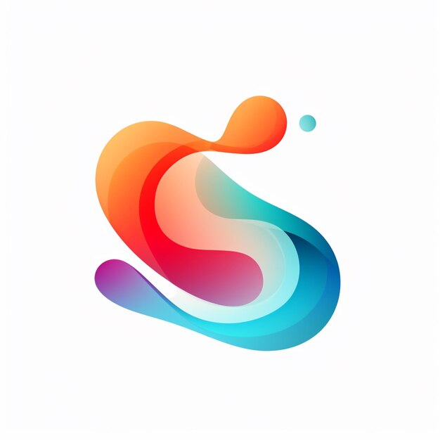 Photo a close up of a colorful logo with a water drop generative ai