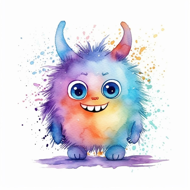 A close up of a colorful monster with a big smile generative ai