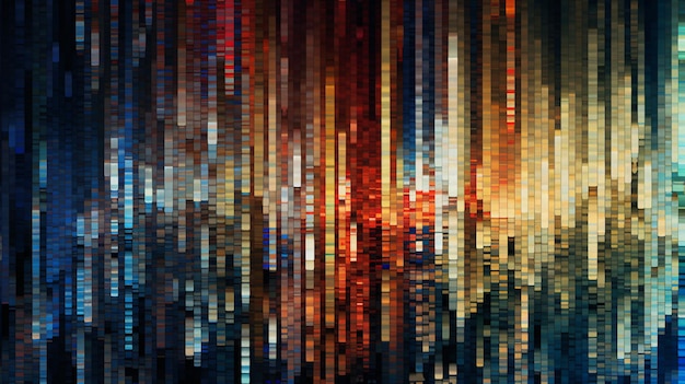 Foto un primo piano di un colorato mosaico di quadrati di diversi colori generativo ai