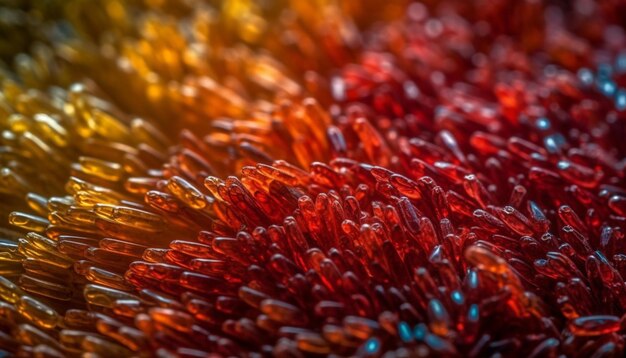 Photo a close up of a colorful object with a red and orange color.