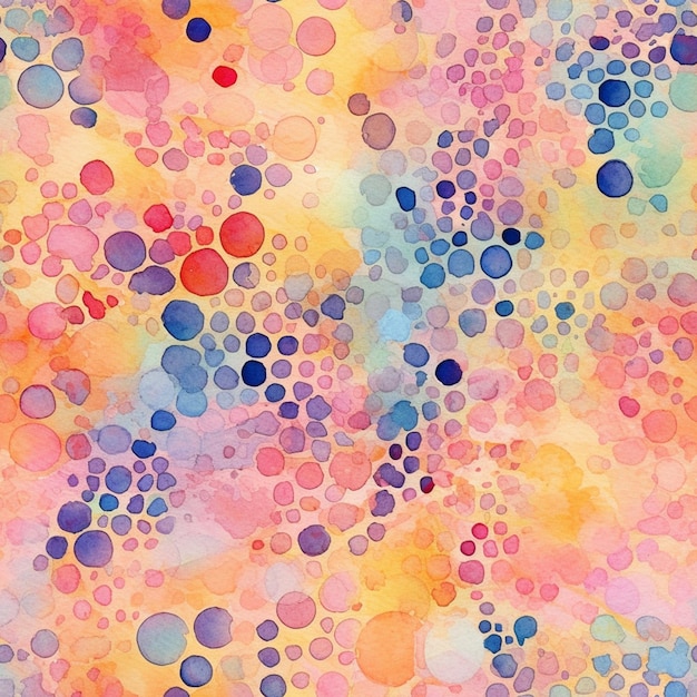 A close up of a colorful painting of circles and dots generative ai