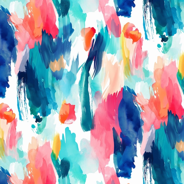 Photo a close up of a colorful painting of flowers on a white background generative ai