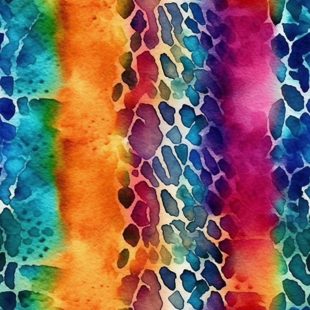 A close up of a colorful painting of a leopard print generative ai