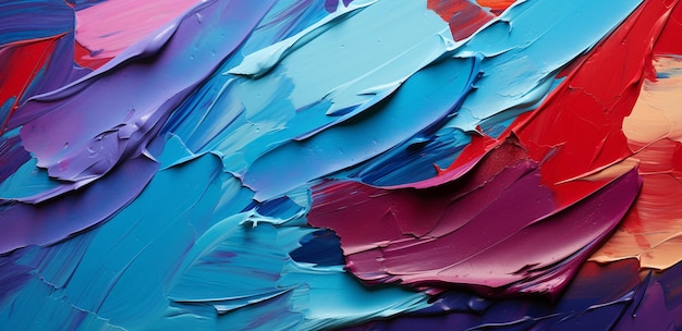 A close up of a colorful painting of paint on a wall generative ai