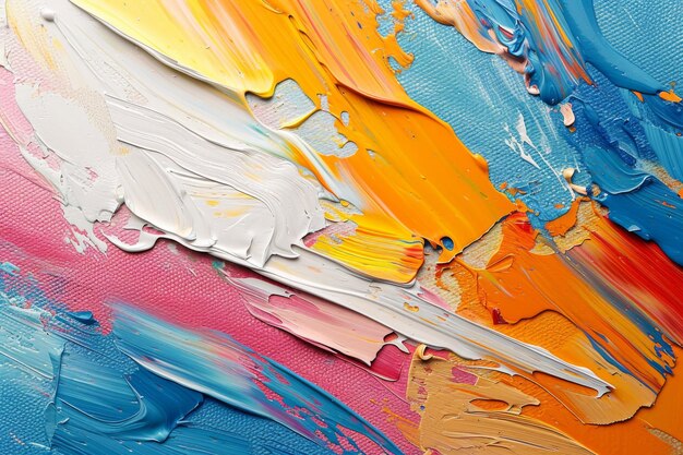 Close Up of Colorful Painting With Abundant Paint