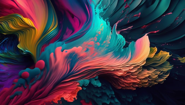 a close up of a colorful painting with a lot of colors generative ai