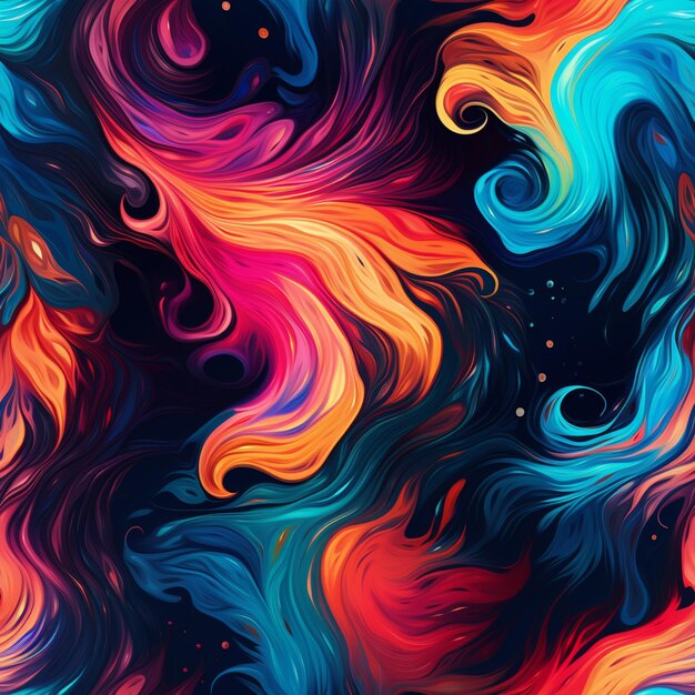 a close up of a colorful painting with a lot of colors generative ai