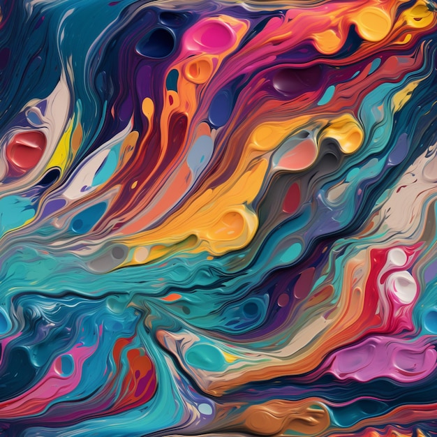 a close up of a colorful painting with a lot of colors generative ai