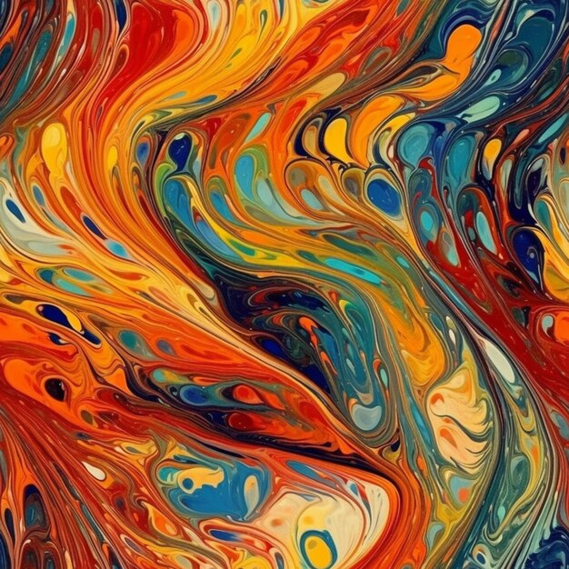 A close up of a colorful painting with many colors generative ai