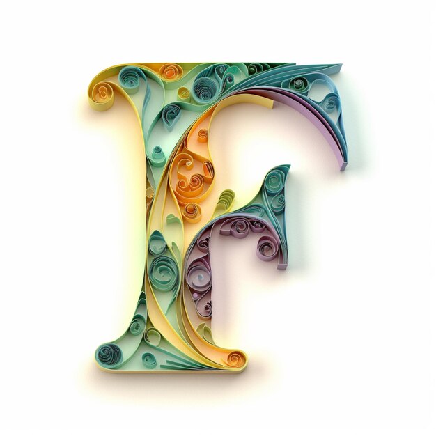 Photo a close up of a colorful paper cut letter e on a white surface generative ai