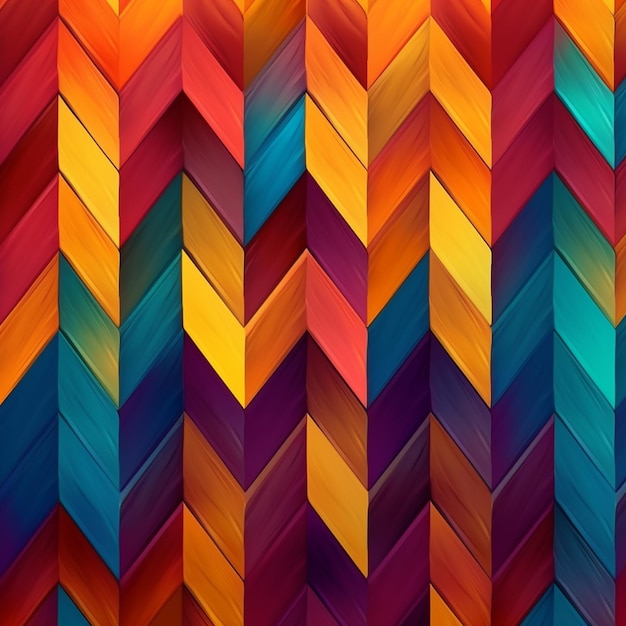 a close up of a colorful pattern of chevrons generative ai