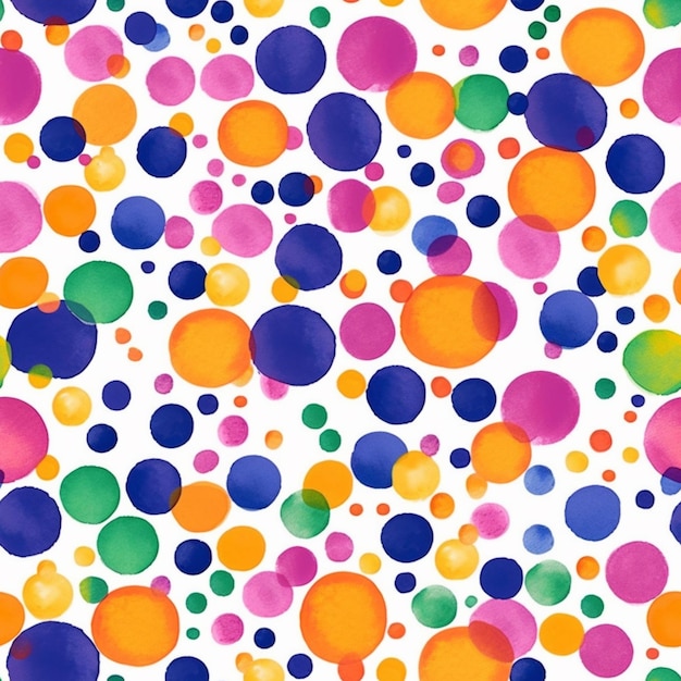 a close up of a colorful pattern of circles and dots generative ai