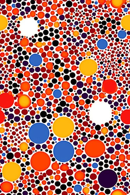 a close up of a colorful pattern of circles and dots generative ai