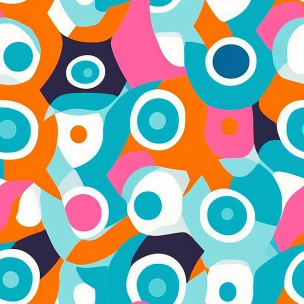 a close up of a colorful pattern of circles and dots generative ai