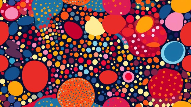 A close up of a colorful pattern of circles and dots generative ai