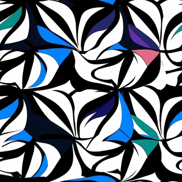 a close up of a colorful pattern of leaves on a black background generative ai