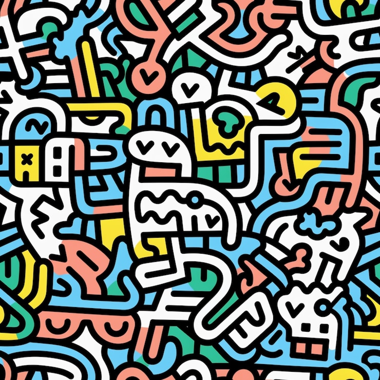 글자와 숫자의 다채로운 패턴의 클로즈업 생성 ai