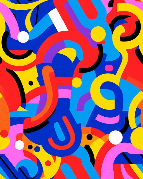 A close up of a colorful pattern of letters and numbers generative ai