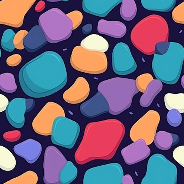 Photo a close up of a colorful pattern of rocks and stones generative ai