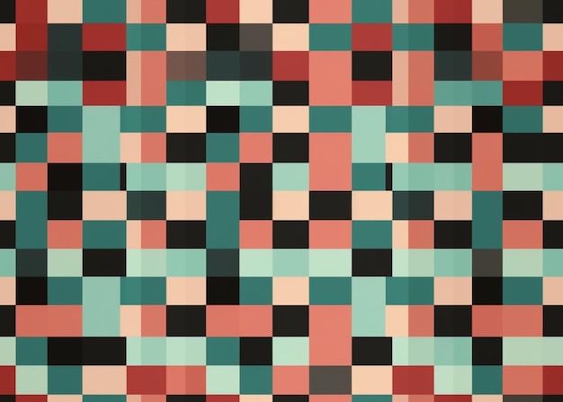 Крупным планом красочный узор из квадратов, генерирующий искусственный интеллект